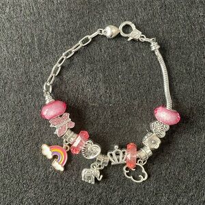 handmade snake chain charm bracelet